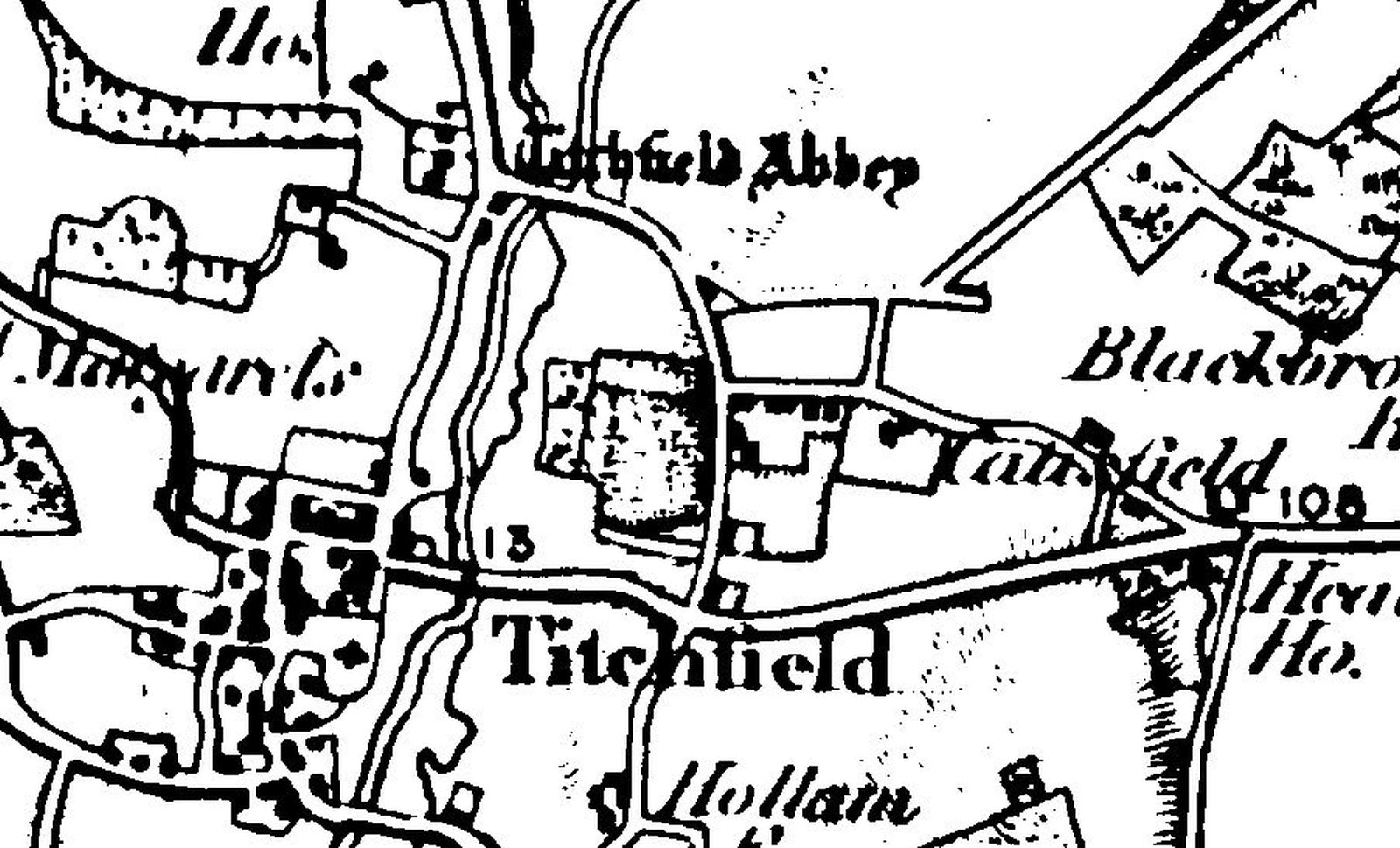 Catisfield 1864 map (277K)
