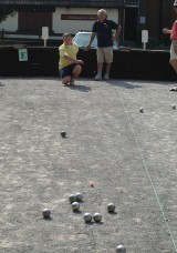 Playing Boule at Limesdowne Petanque Club, Catisfield.... Danny Corp, Ben Corp 