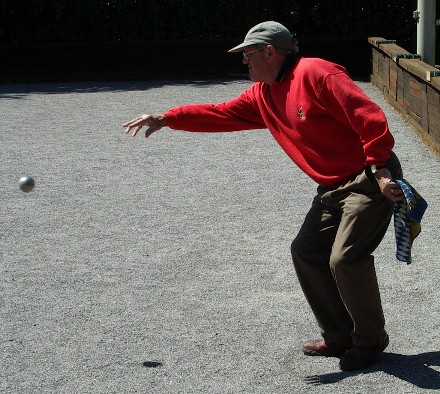 Playing Boule at Limesdowne Petanque Club, Catisfield.... Mike Sheppard